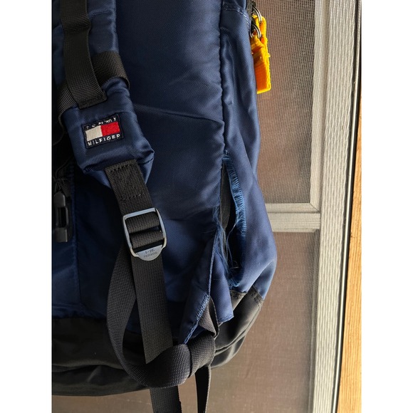 Tommy Hilfiger Outdoors Backpack Blue Nylon Vintage Hiking Travel Bag - Picture 2 of 8
